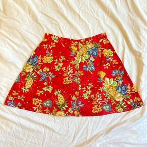 Vintage button front A-line skirt